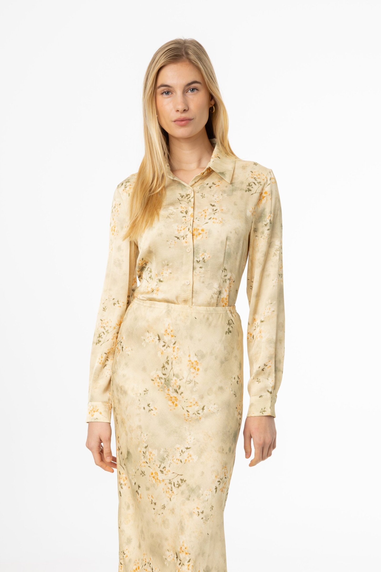 Beige Floral Printed Blouse